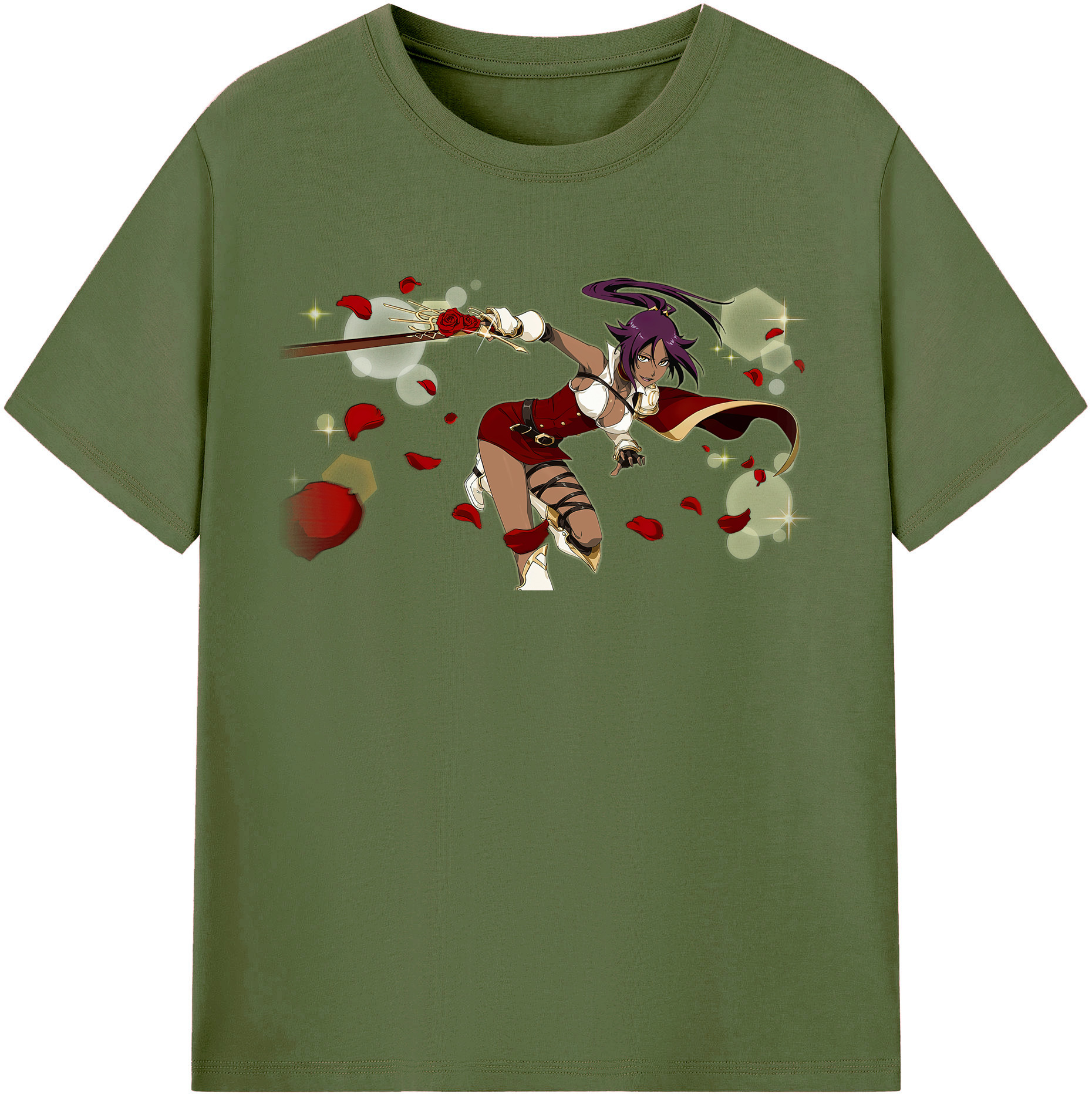 （画像用） ブリーチ 四楓院 夜一（しほういん よるいち） BLEACH Shihouin Yoruichi 綿100％半袖Tシャツ（フロントプリント）